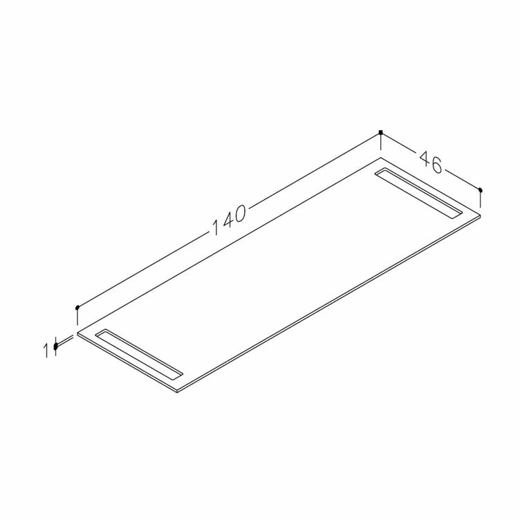 Korsbakken Benkeplate HPL med 2 håndkleholder