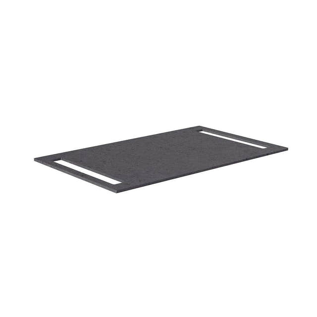 Korsbakken Benkeplate HPL med 2 side håndkleholder Antrasitt / 2 sider / 80cm Korsbakken Benkeplate bad