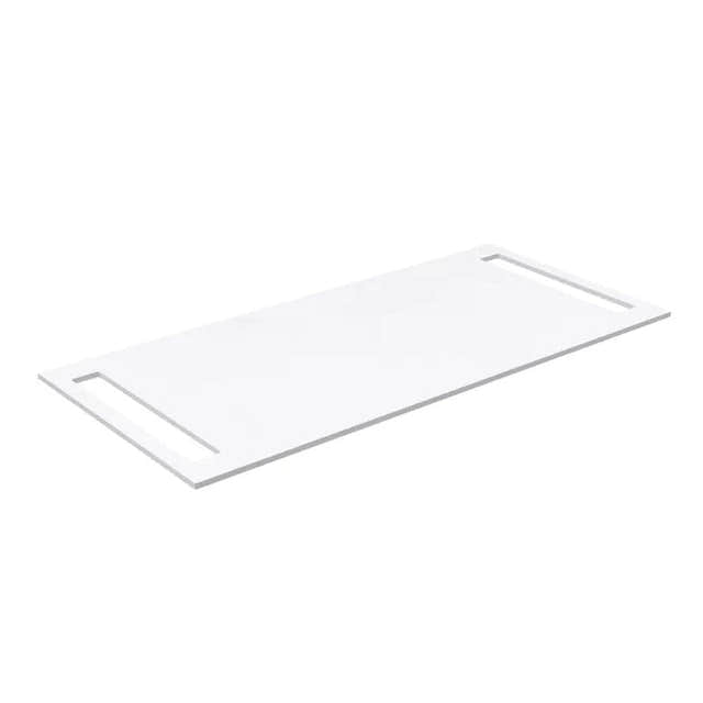 Korsbakken Benkeplate HPL med 2 side håndkleholder Hvit matt / 2 sider / 100cm Korsbakken Benkeplate bad KO-513502100