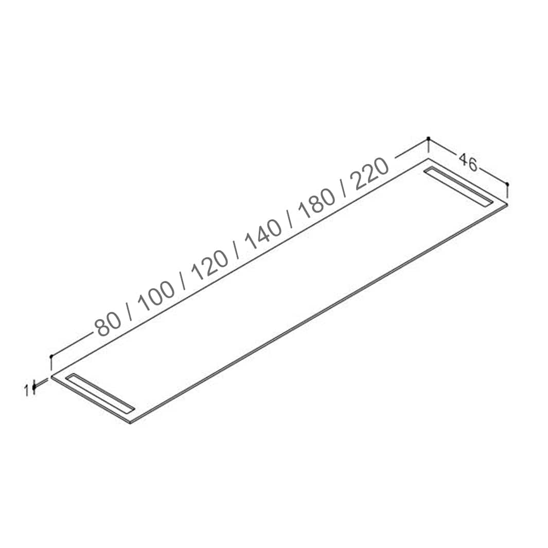 Korsbakken Benkeplate HPL med 2 side håndkleholder Korsbakken Benkeplate bad