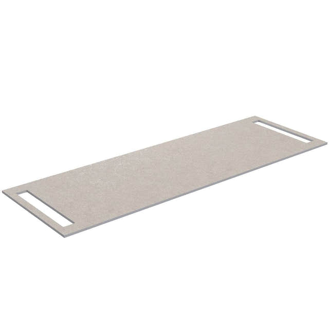 Korsbakken Benkeplate HPL med 2 side håndkleholder Sand / 2 sider / 140cm Korsbakken Benkeplate bad