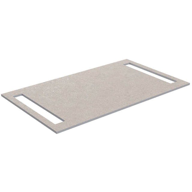 Korsbakken Benkeplate HPL med 2 side håndkleholder Sand / 2 sider / 80cm Korsbakken Benkeplate bad