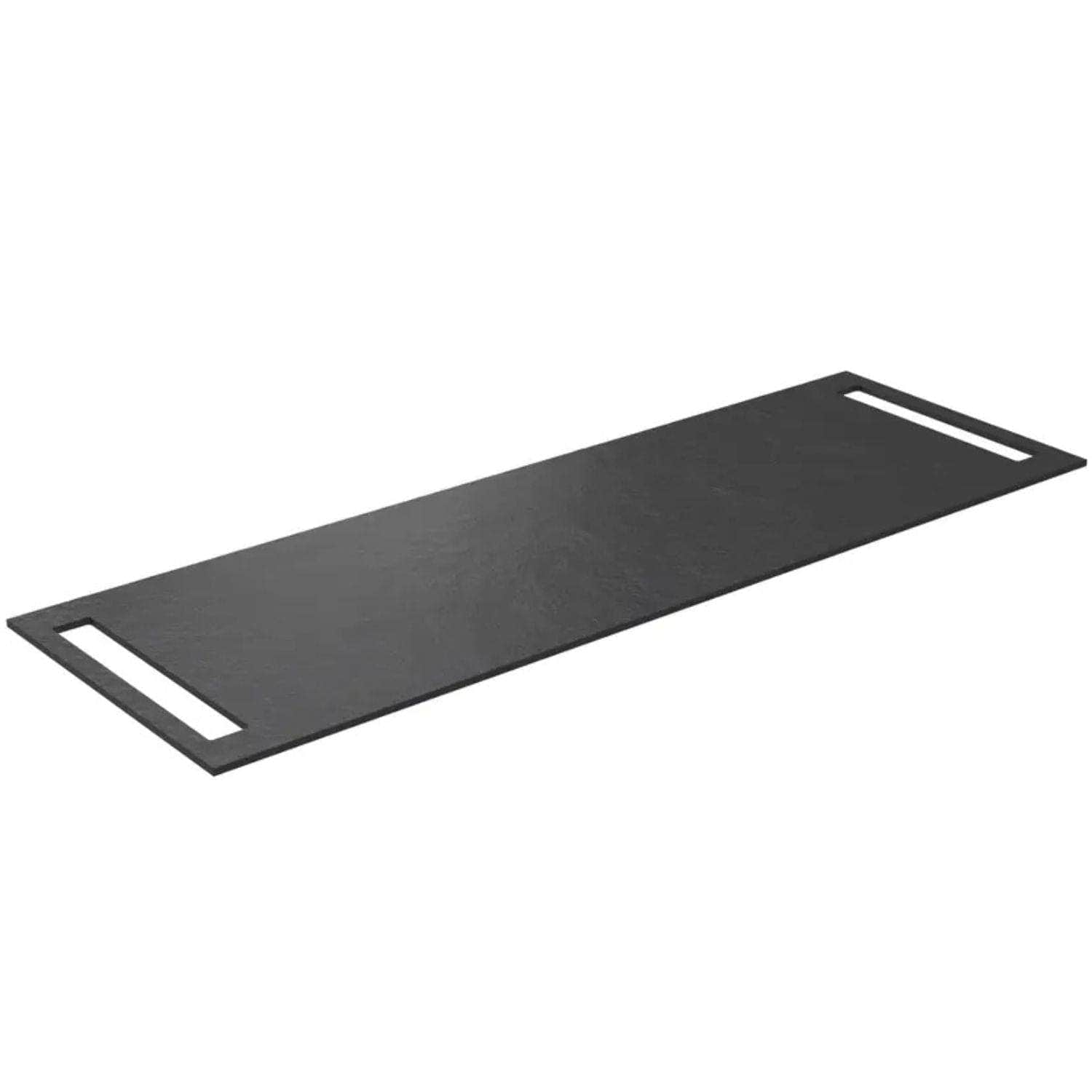 Korsbakken Benkeplate HPL med 2 side håndkleholder Svart / 2 sider / 140cm Korsbakken Benkeplate bad KO-513504140