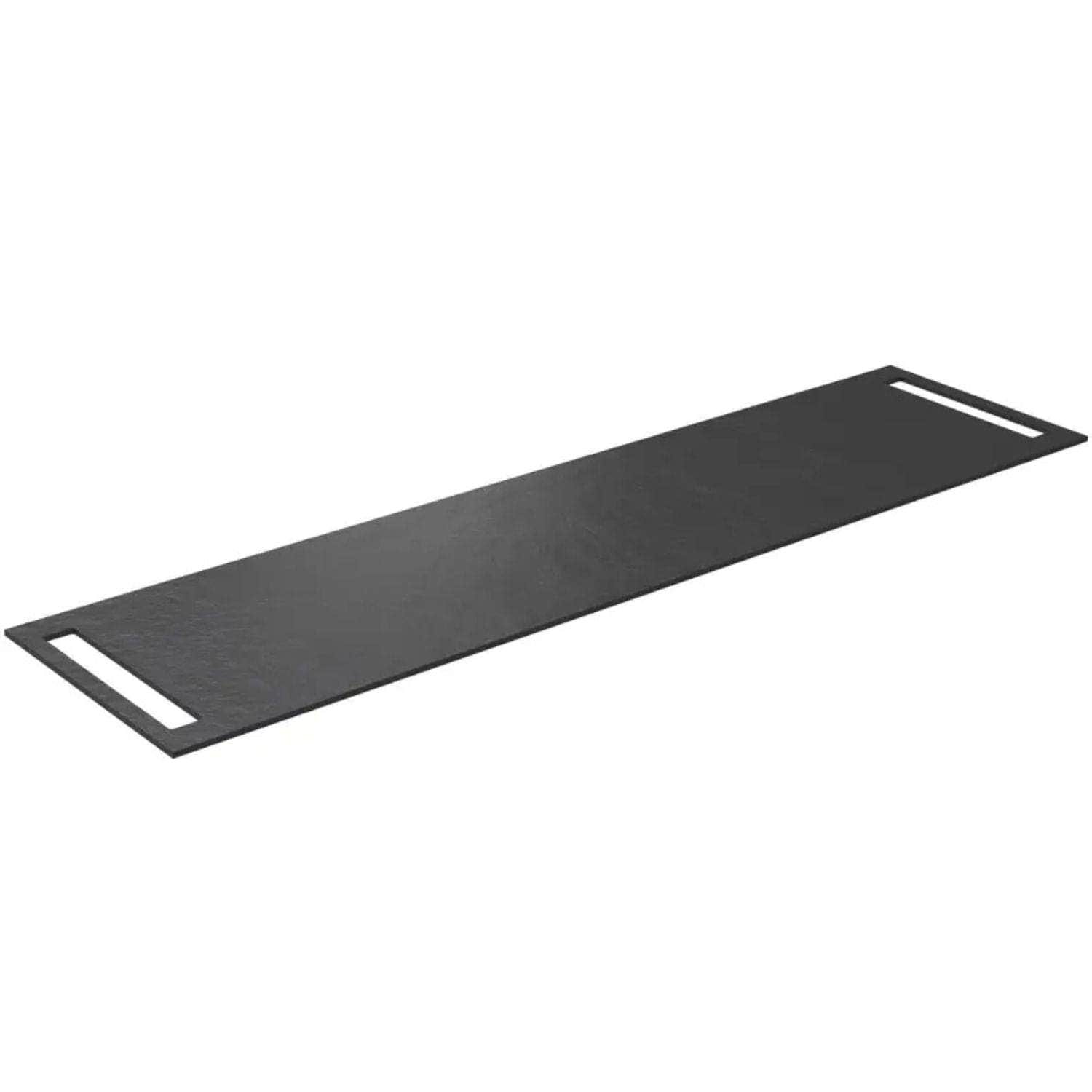 Korsbakken Benkeplate HPL med 2 side håndkleholder Svart / 2 sider / 180cm Korsbakken Benkeplate bad KO-513504180