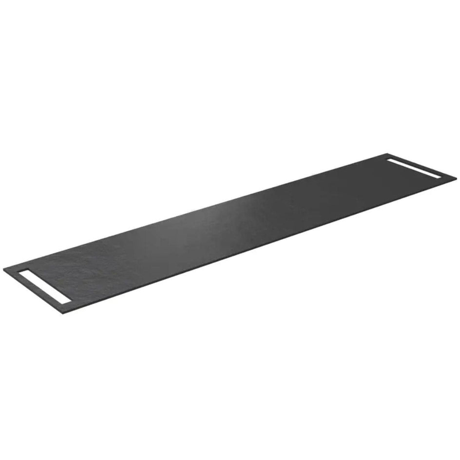 Korsbakken Benkeplate HPL med 2 side håndkleholder Svart / 2 sider / 220cm Korsbakken Benkeplate bad KO-513504200