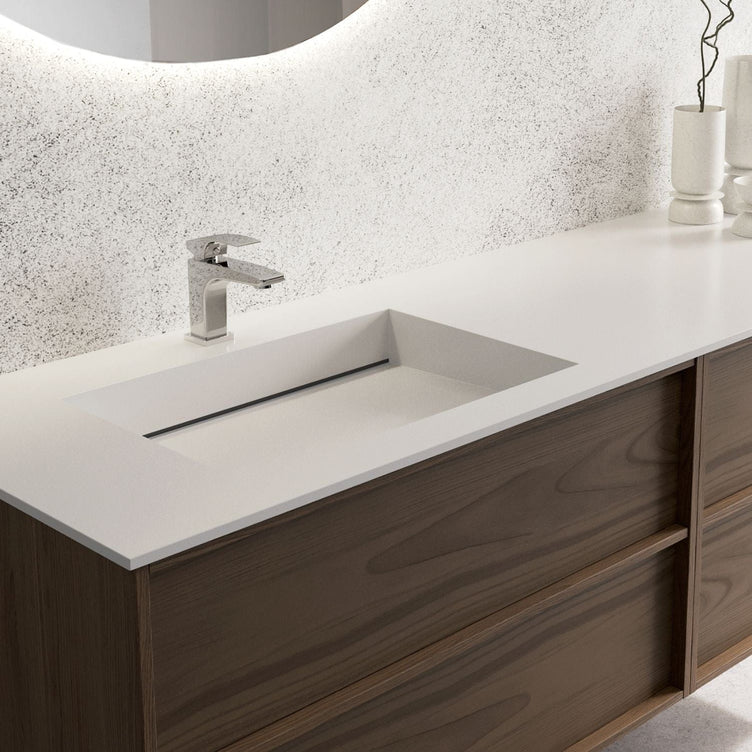 Korsbakken Corian Sidestilt Servant med Flat Bunn