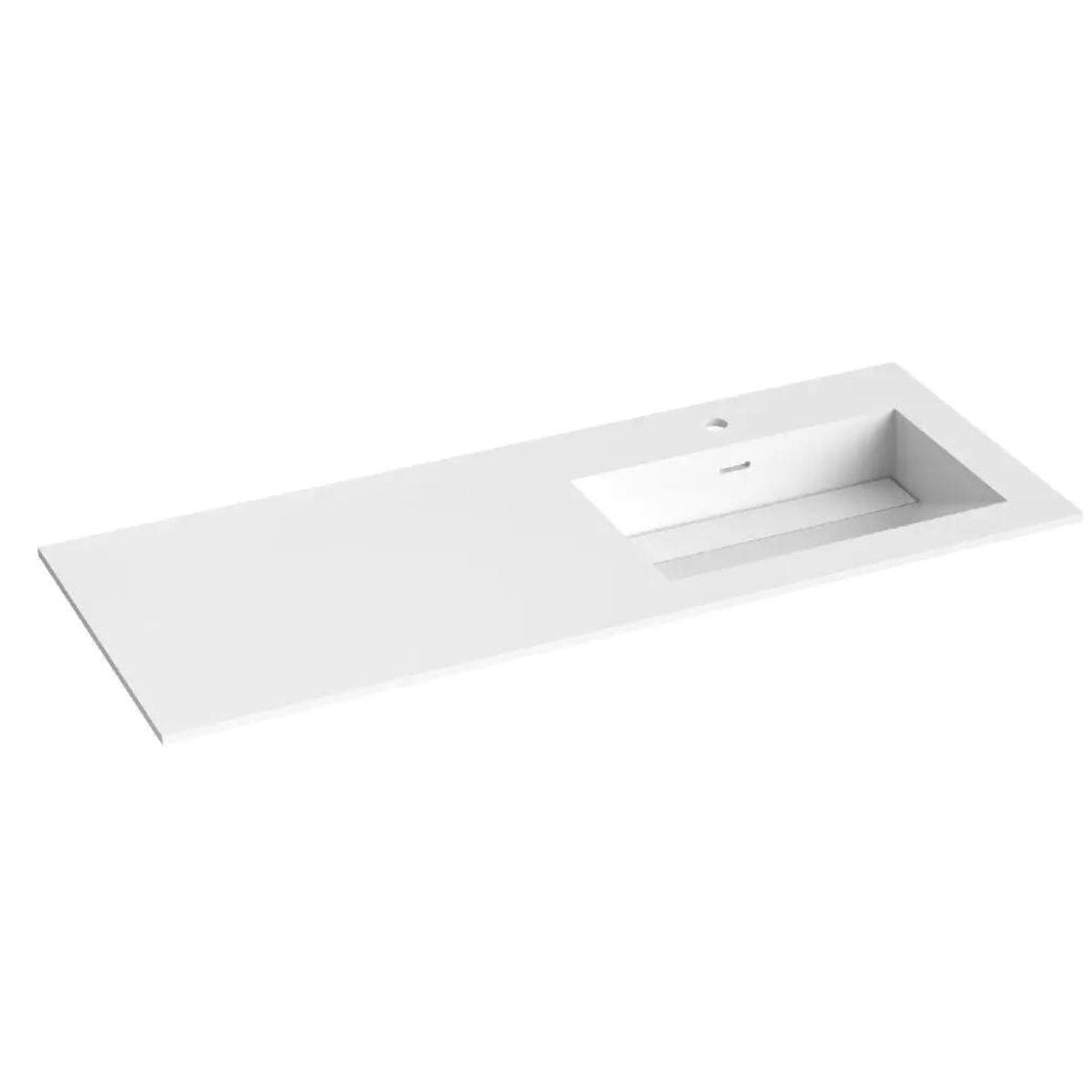 Korsbakken Corian Sidestilt Servant med Skrå Bunn Hvit matt / 120cm / Høyre Korsbakken Baderomsservant KO-373702126
