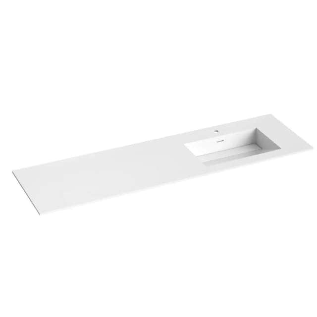 Korsbakken Corian Sidestilt Servant med Skrå Bunn Hvit matt / 160cm / Høyre Korsbakken Baderomsservant KO-373702166