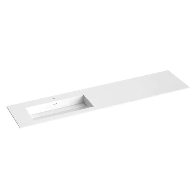 Korsbakken Corian Sidestilt Servant med Skrå Bunn Hvit matt / 200cm / Venstre Korsbakken Baderomsservant KO-373702205