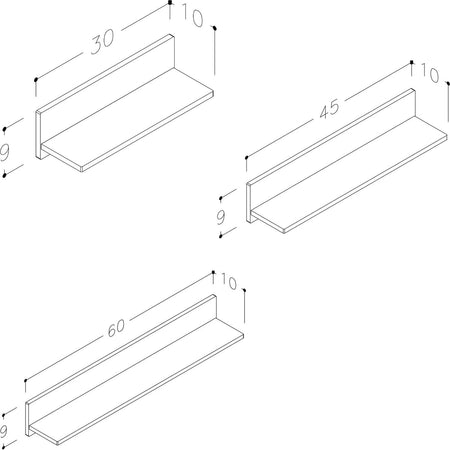 OUTLET: Korsbakken Hylle HPL L30-60cm
