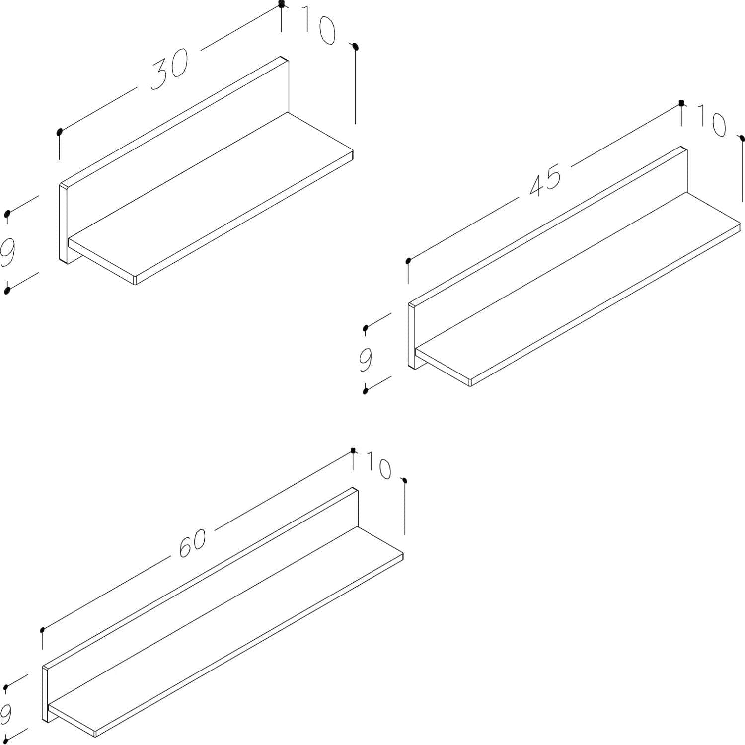 Korsbakken Hylle HPL L30-60cm Korsbakken Baderomshylle