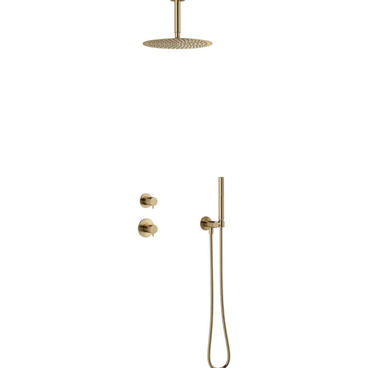 Korsbakken Iris DS2 takdusj for innbygging komplett Børstet bronse Korsbakken Blandebatteri innbygging KO-91DS288