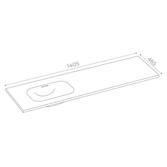 Korsbakken Nice Heldekkende Servant Hvit matt / 140cm venstre / Uten Korsbakken Møbelservant KO-463702145