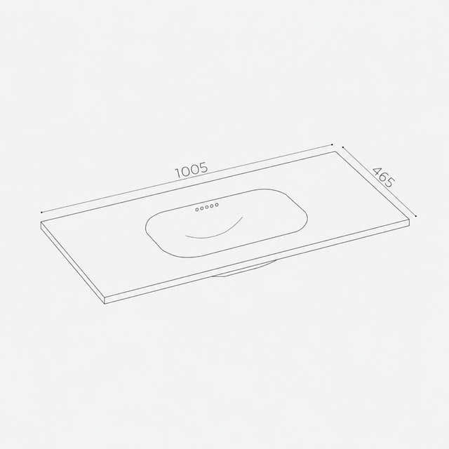 Korsbakken Nice Heldekkende Servant Hvit matt / Uten / 100cm Korsbakken Møbelservant KO-463702100