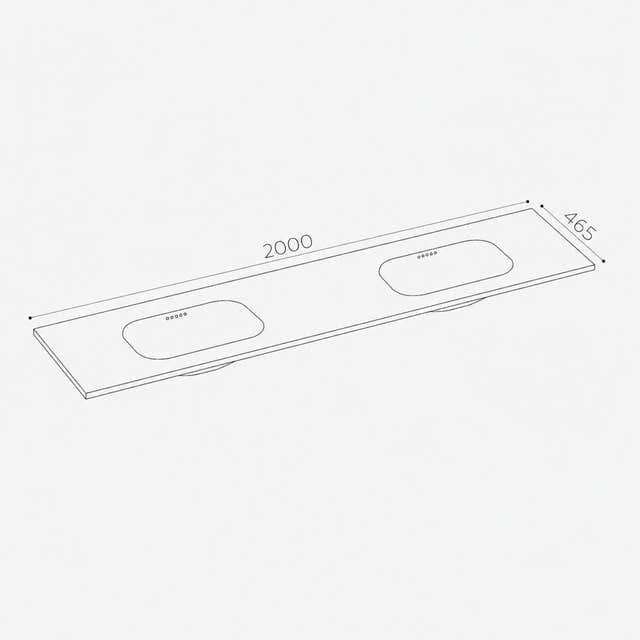 Korsbakken Nice Heldekkende Servant Hvit matt / Uten / 200cm dobbel Korsbakken Møbelservant KO-463702201