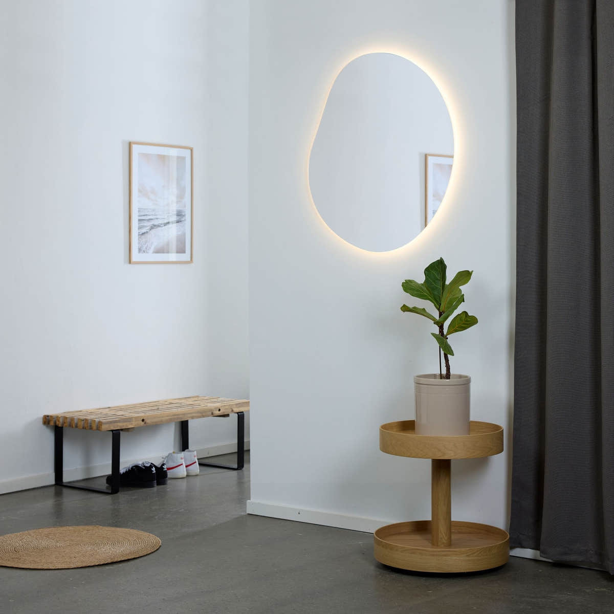 Korsbakken ORGANIC speil med lys uten dimmer 90cm Korsbakken Baderomsspeil KO-108800083