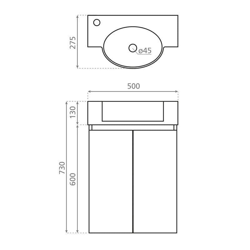 Korsbakken Tacna Slim Møbelpakke Lys eik / 50cm Korsbakken Møbelpakke bad KO-10008
