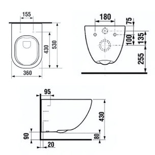 Laufen BASAL Rimless vegghengt toalett