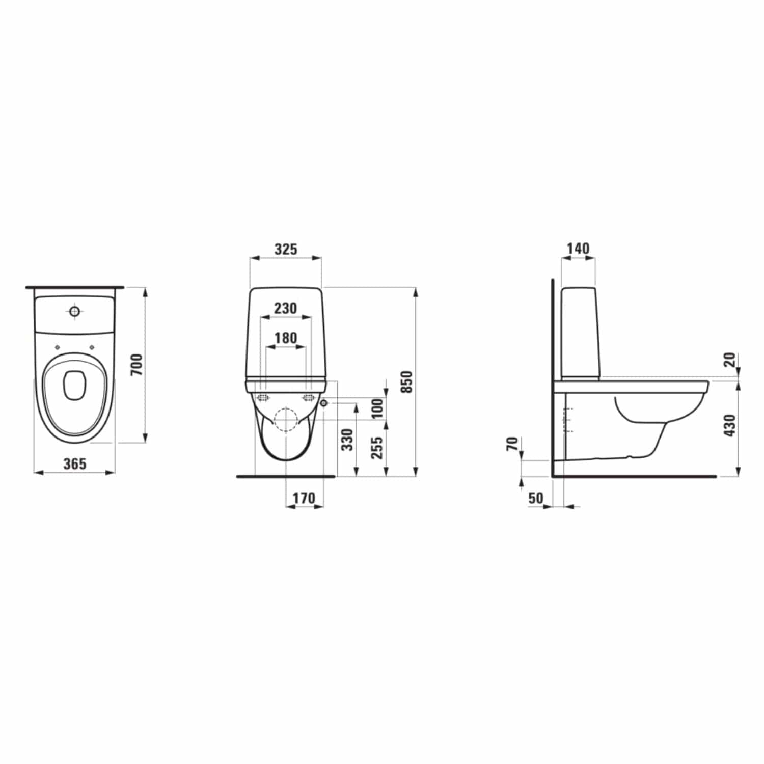 Laufen Kompas Rimless Veggtoalett uten Toalettsete Hvit Laufen Vegghengt toalett GRO-6157321