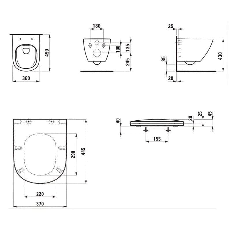 Laufen Lua Kompakt Rimless Vegghengt Toalett Hvit Laufen Vegghengt toalett BUN-6135582