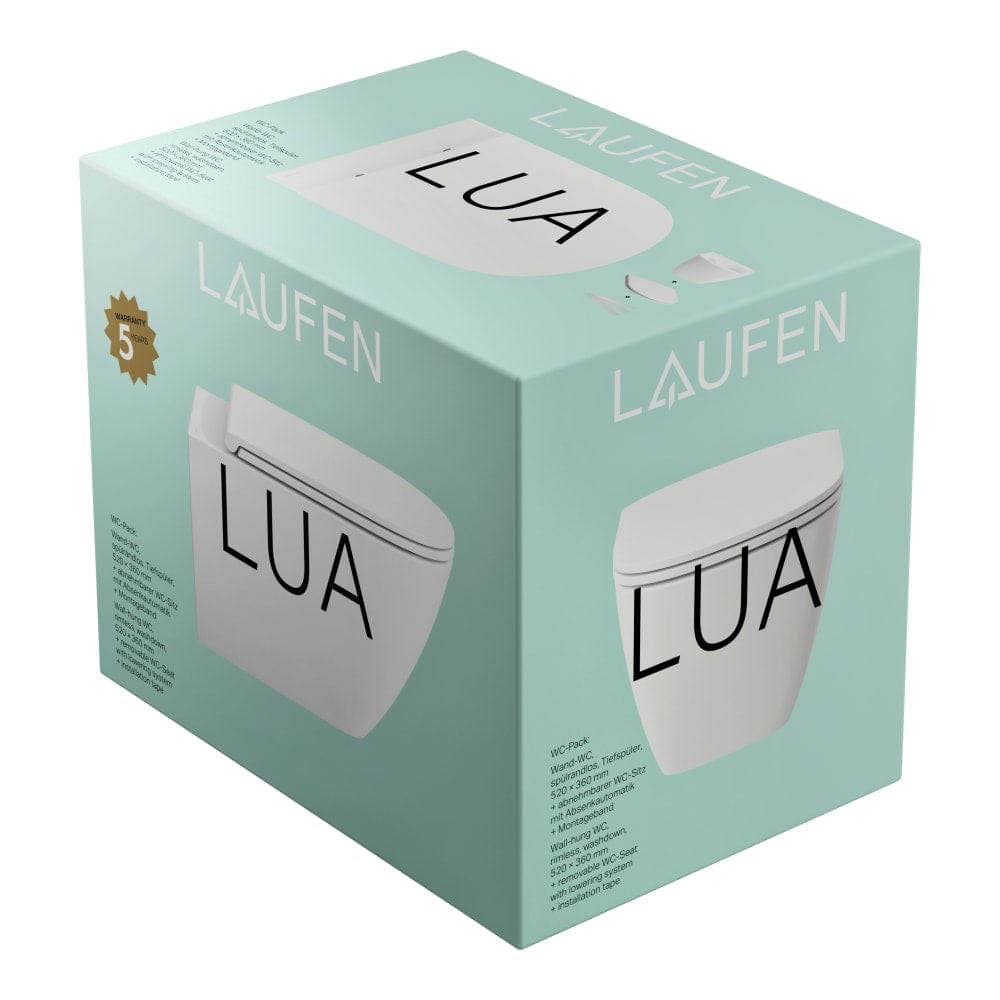 Laufen Lua Rimless Vegghengt toalett m/softclose sete Hvit Laufen Vegghengt toalett LA-H8660800000001