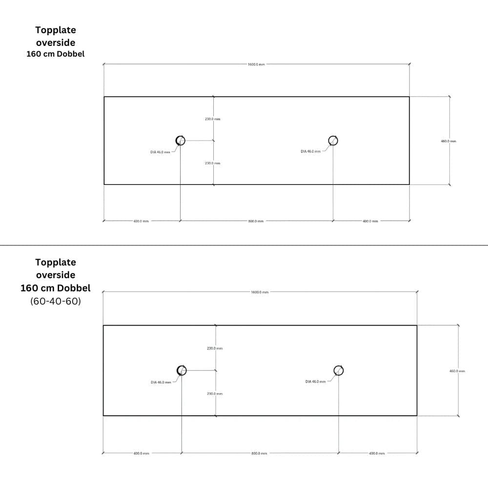 Linn Bad Corian Benkeplate for toppservant Linn Bad Benkeplate bad