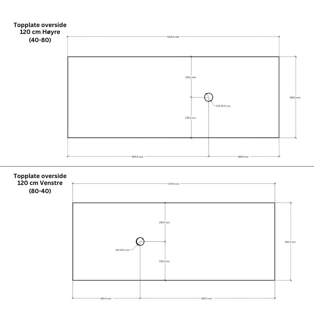 Linn Bad Corian Benkeplate for toppservant Linn Bad Benkeplate bad