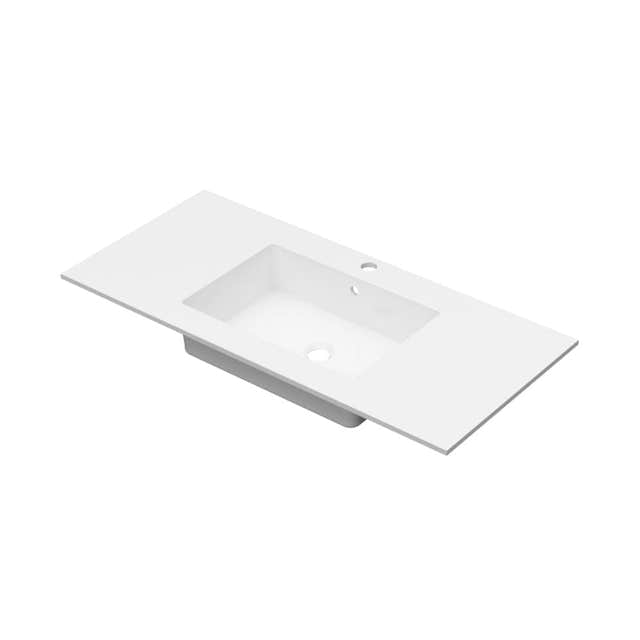 Linn Bad Corian topplate med Eir servant B(60-160)xH1,2xD46cm Hvit matt / 100cm Linn Bad Møbelservant LB-3810C
