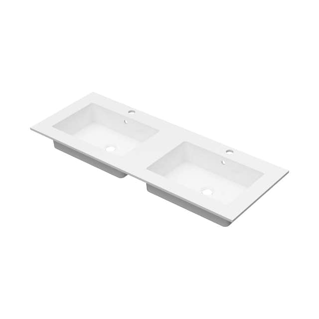 Linn Bad Corian topplate med Eir servant B(60-160)xH1,2xD46cm Hvit matt / 120cm dobbel Linn Bad Møbelservant LB-3812CD
