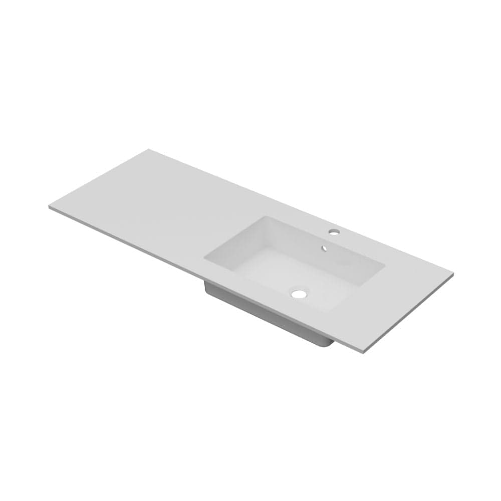 Linn Bad Corian topplate med Eir servant B(60-160)xH1,2xD46cm Hvit matt / 120cm høyre Linn Bad Møbelservant LB-3812CH