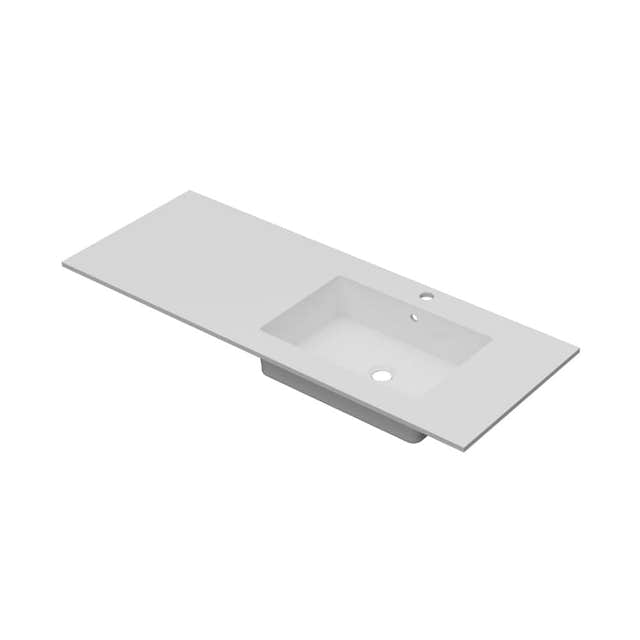 Linn Bad Corian topplate med Eir servant B(60-160)xH1,2xD46cm Hvit matt / 120cm høyre Linn Bad Møbelservant LB-3812CH