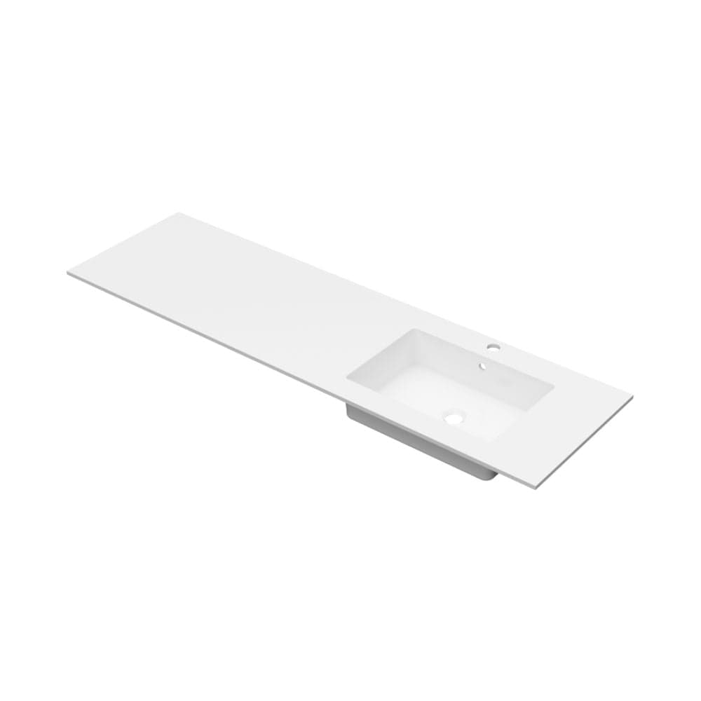 Linn Bad Corian topplate med Eir servant B(60-160)xH1,2xD46cm Hvit matt / 160cm høyre Linn Bad Møbelservant LB-3816CH