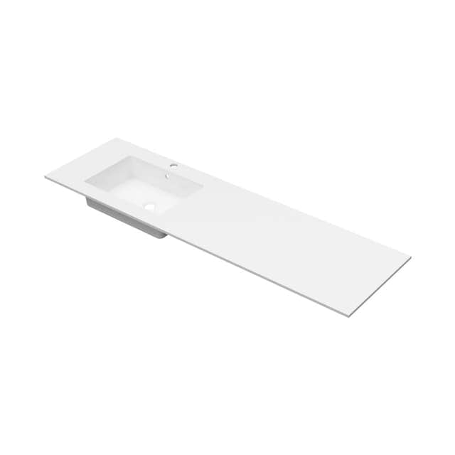 Linn Bad Corian topplate med Eir servant B(60-160)xH1,2xD46cm Hvit matt / 160cm venstre Linn Bad Møbelservant LB-3816CV
