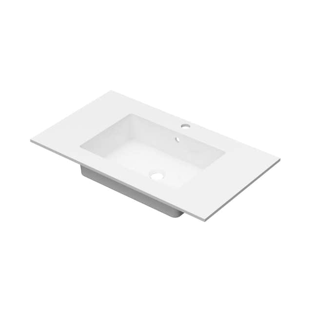 Linn Bad Corian topplate med Eir servant B(60-160)xH1,2xD46cm Hvit matt / 80cm Linn Bad Møbelservant LB-3808C