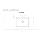 Linn Bad Corian topplate med Eir servant B(60-160)xH1,2xD46cm