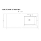 Linn Bad Corian topplate med Eir servant B(60-160)xH1,2xD46cm
