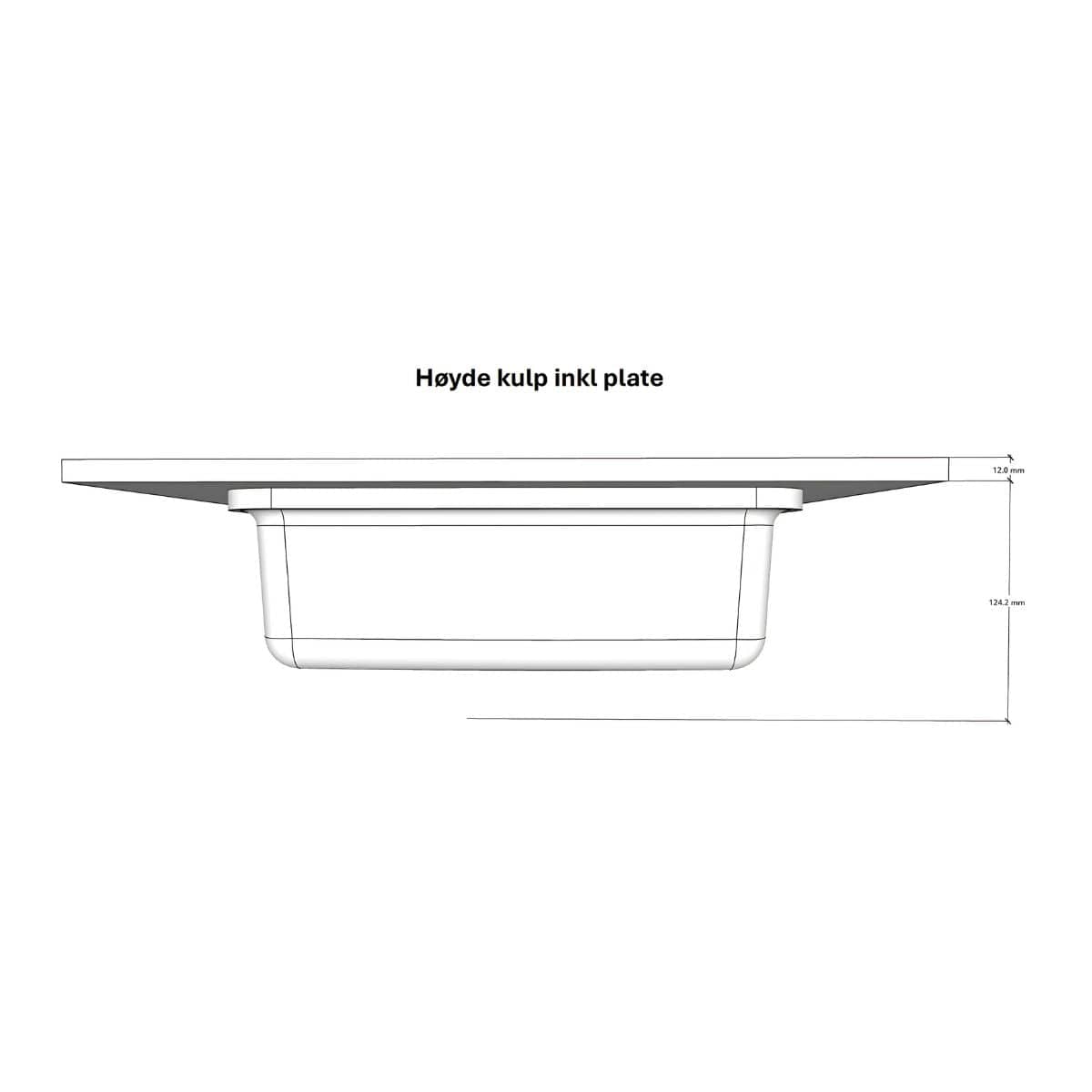 Linn Bad Corian topplate med Eir servant B(60-160)xH1,2xD46cm Linn Bad Møbelservant