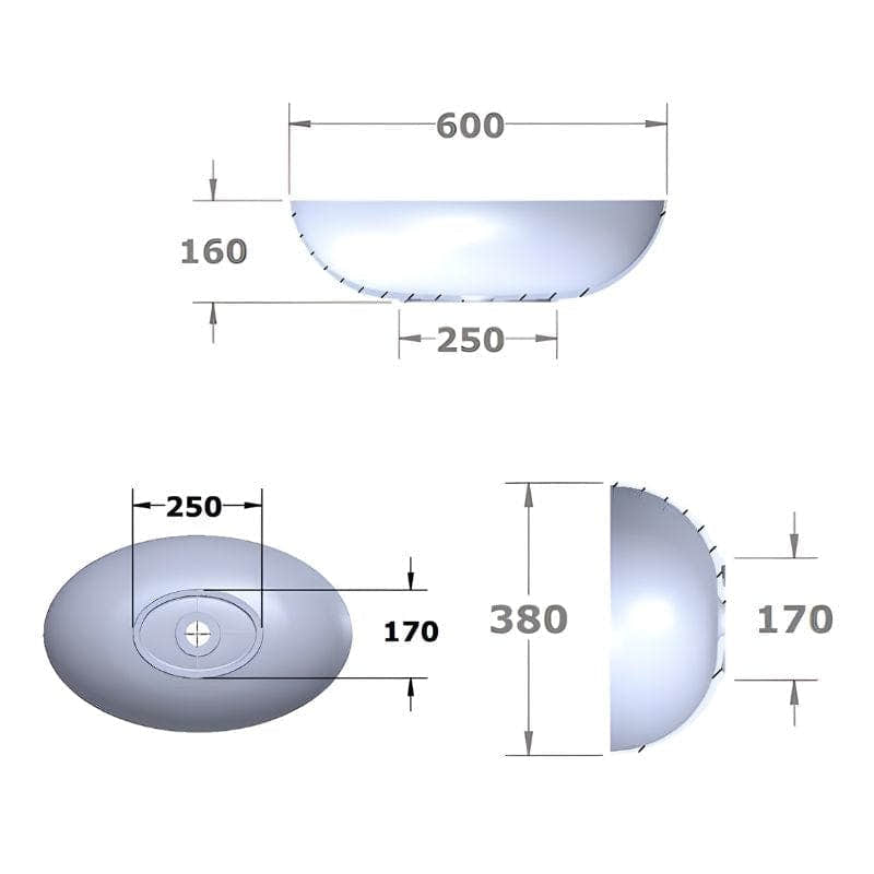 Linn bad Eiliv Oval Porselensservant Hvit Linn Bad Bolleservant LB-31106