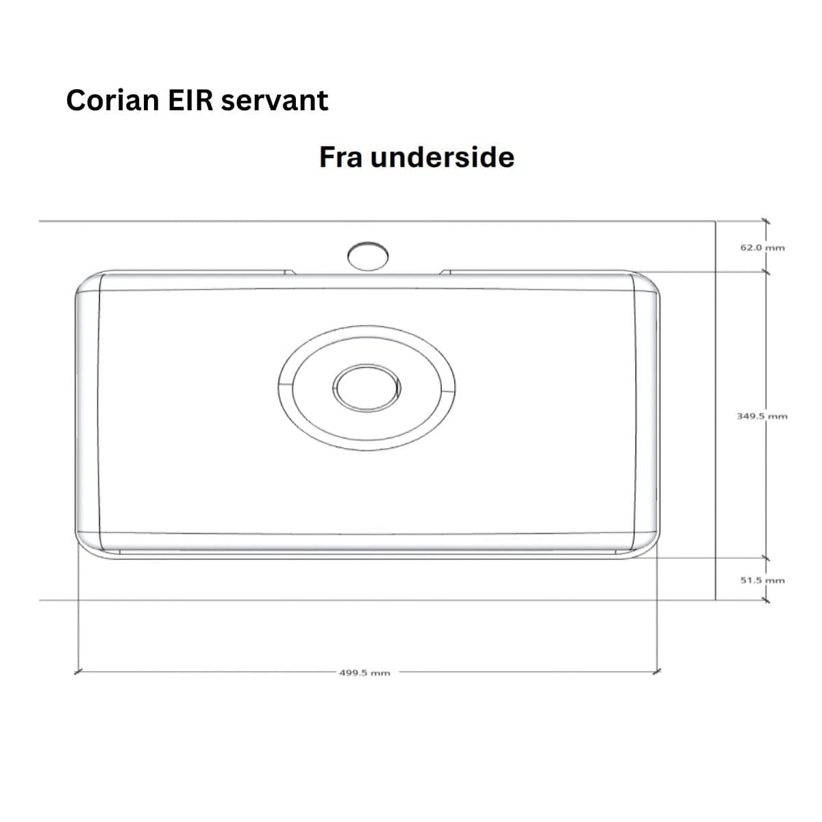 Linn Bad Eir Corian Underlimt Servant ferdig montert Hvit matt Linn Bad Nedfelling LB-3805C