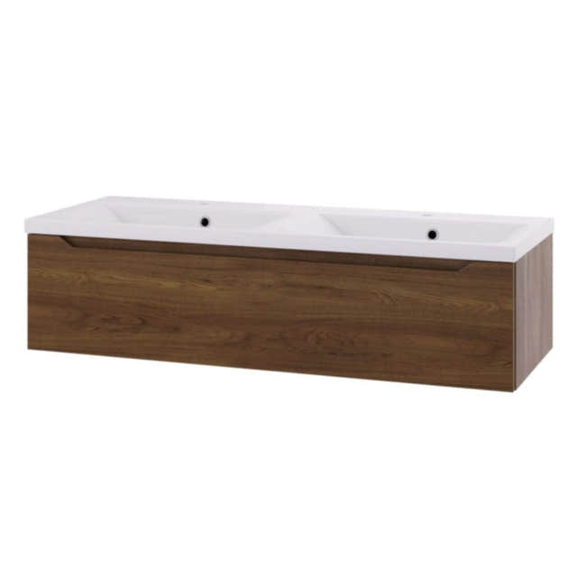 Linn Bad Emma D45 Servantskap 1 skuff Mørk eik / 120cm høyre Linn Bad Servantskap LB-130812H1S