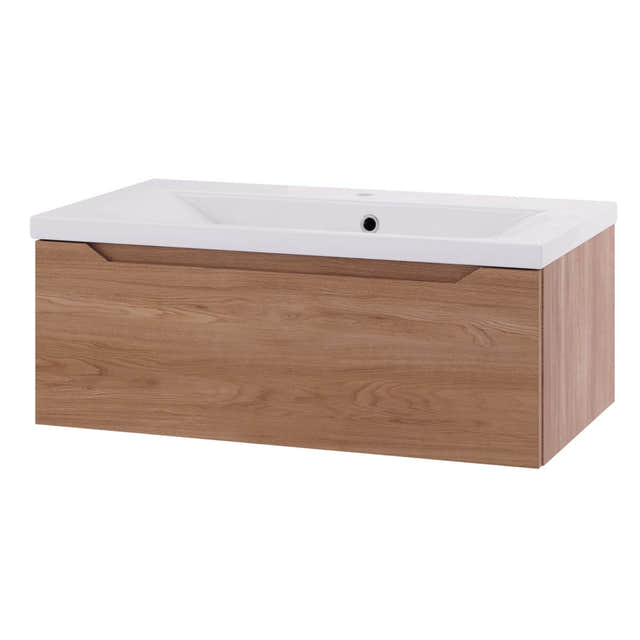 Linn Bad Emma D45 Servantskap med 1 skuff Eik / 80cm Linn Bad Servantskap LB-1305081S