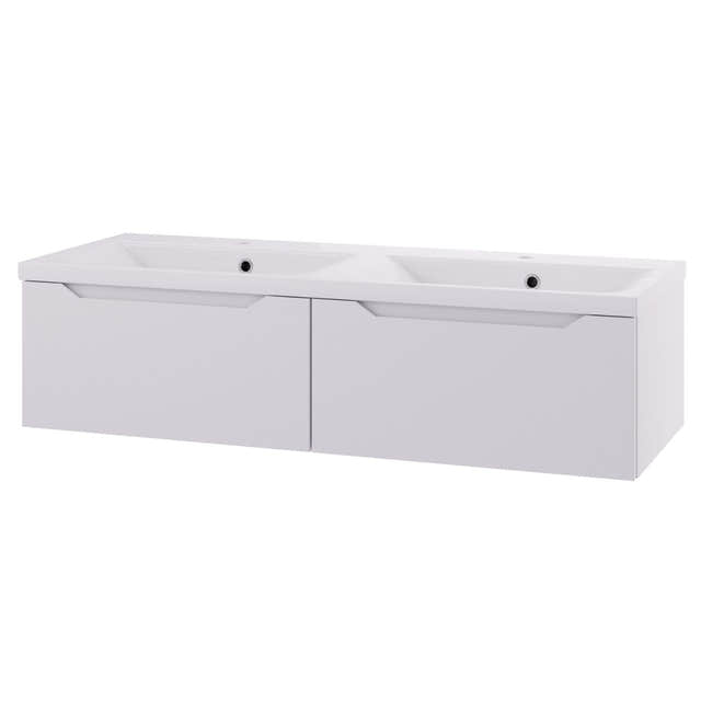 Linn Bad Emma D45 Servantskap med 1 skuff Hvit / 120cm dobbel 2 skuff Linn Bad Servantskap LB-130012D2S