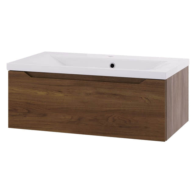 Linn Bad Emma D45 Servantskap med 1 skuff Mørk eik / 80cm Linn Bad Servantskap LB-1308081S