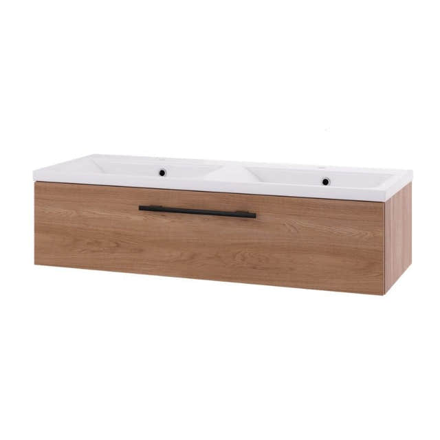Linn Bad Ingrid D45 Servantskap med 1 skuff Eik / 120cm dobbel Linn Bad Servantskap LB-110512D1S