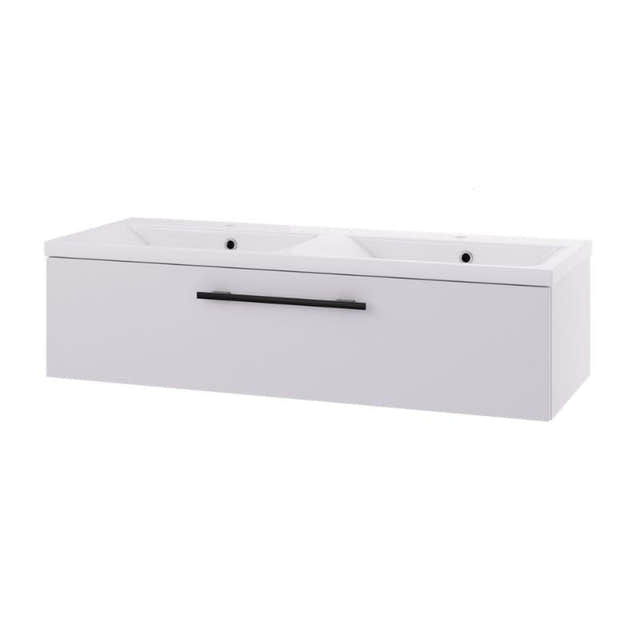 Linn Bad Ingrid D45 Servantskap med 1 skuff Hvit / 120cm dobbel Linn Bad Servantskap LB-110112D1S