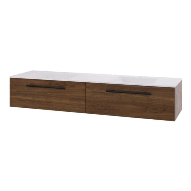 Linn Bad Ingrid D45 Servantskap med 1 skuff Mørk eik / 160cm dobbel Linn Bad Servantskap LB-110816D2S