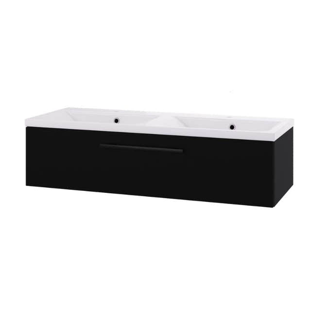Linn Bad Ingrid D45 Servantskap med 1 skuff Svart / 120cm dobbel Linn Bad Servantskap LB-110712D1S