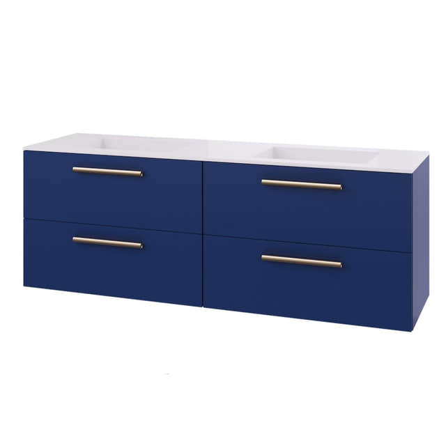 Linn Bad Ingrid D45cm Servantskap Blå / 160cm dobbel Linn Bad Servantskap LB-110416D