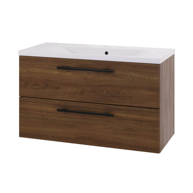 Linn Bad Ingrid D45cm Servantskap Mørk eik / 100cm Linn Bad Servantskap LB-110810