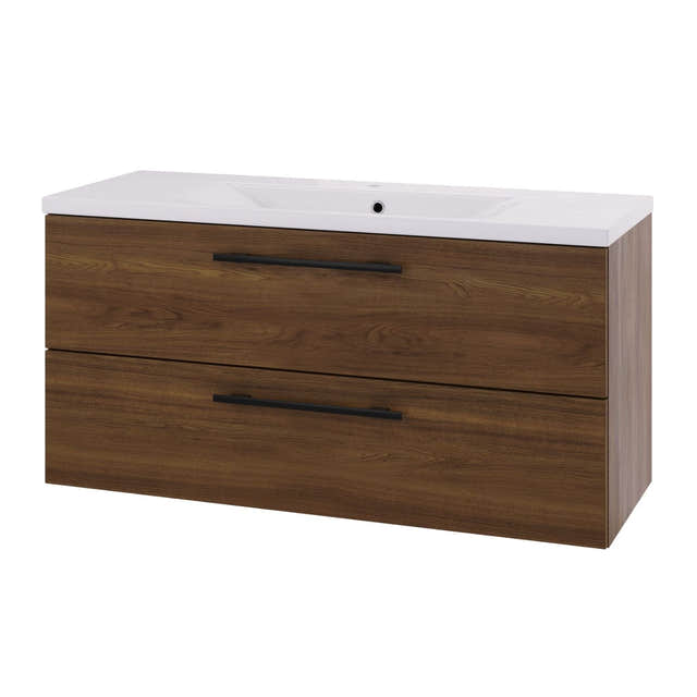 Linn Bad Ingrid D45cm Servantskap Mørk eik / 120cm Linn Bad Servantskap LB-110812